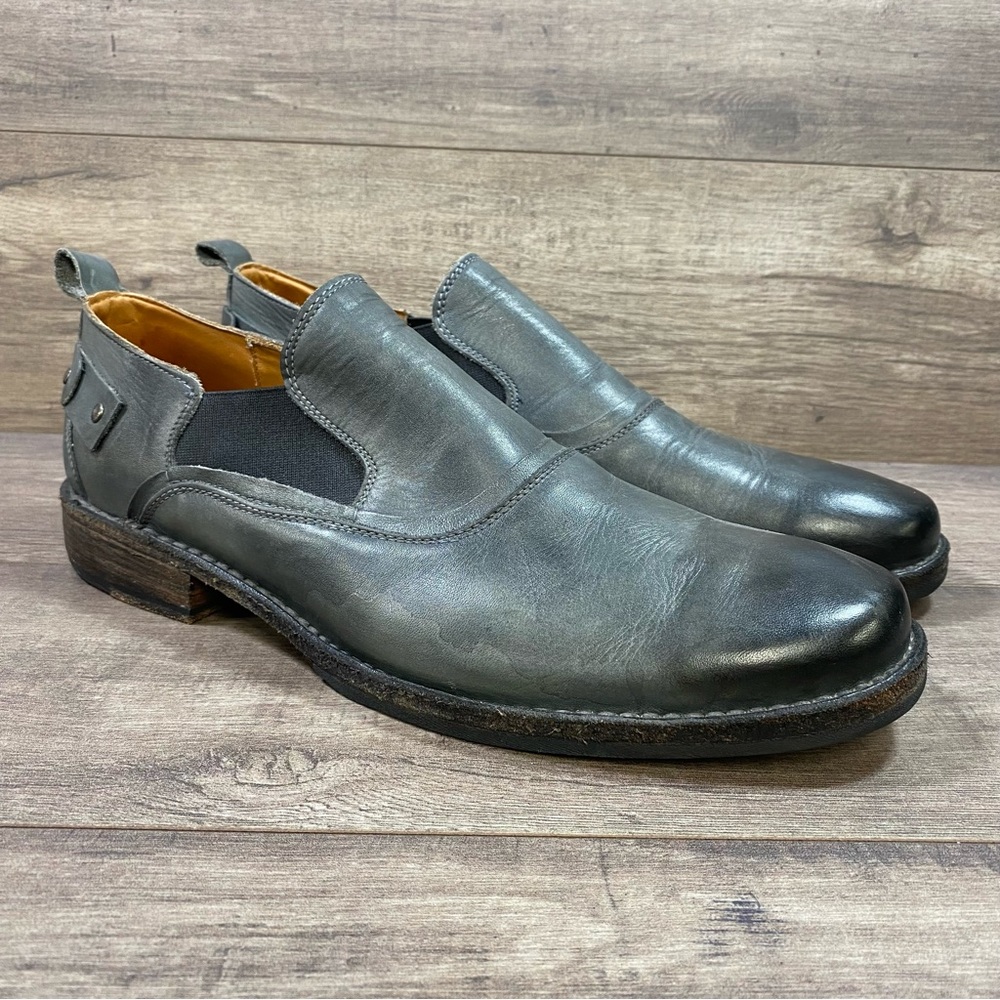 BED|STU Leather Cobbler Series Slip on Loafers Shoes Gray Mens Size 10.5